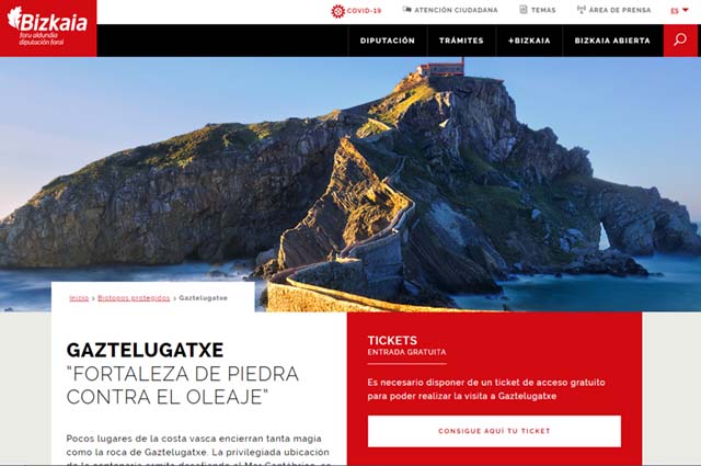 Cómo reservar tu entrada para San Juan de Gaztelugatxe en la web de la Diputación Foral de Bizkaia