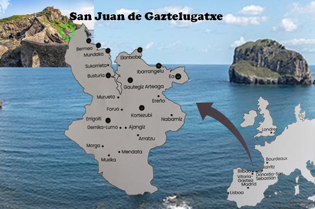 Ubicación San Juan de Gaztelugatxe en Euskadi